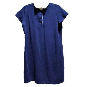 Land's End Womens Navy Knit Short Sleeve Polo Dress Large 14/16